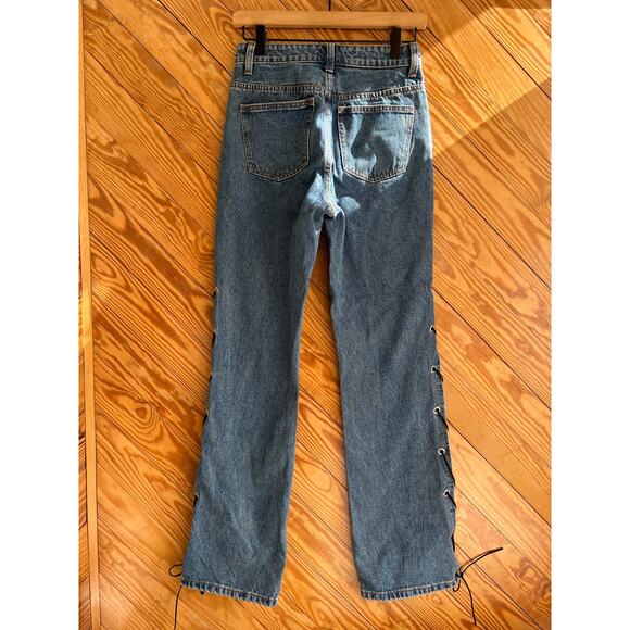 superdown revolve jayda lace up jean mid blue wash - Picture 5 of 11